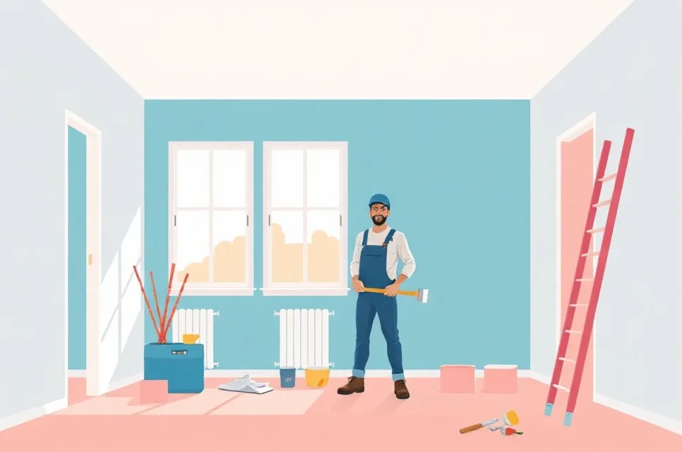 Intérieur rénové après travaux de peinture à Lingolsheim